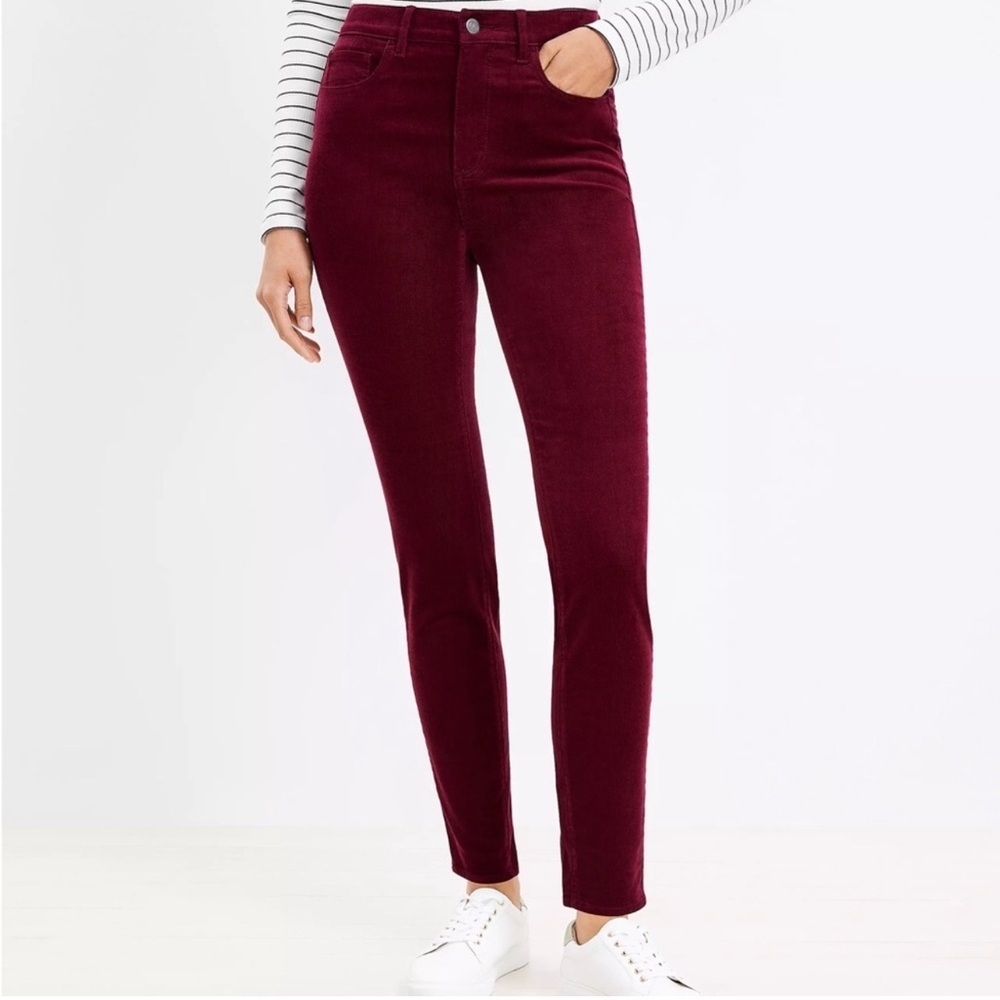 LOFT Burgundy Skinny Pants